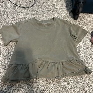 American Eagle green flare crop top